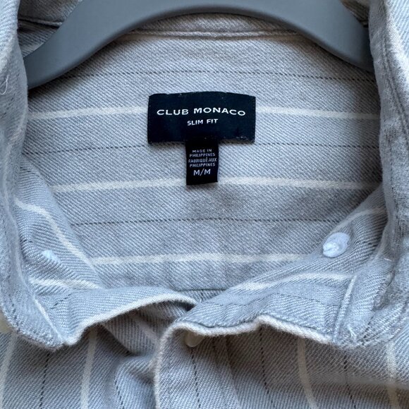 Club Monaco White Striped Casual Button Down Shirt - Picture 5 of 6